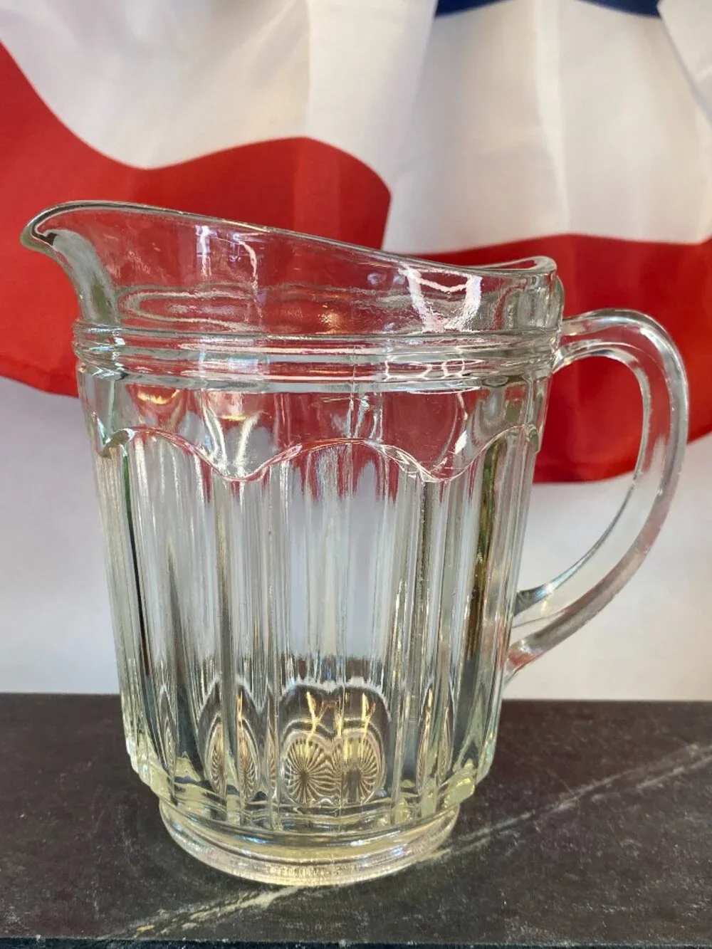 Vintage 1930's Anchor Hocking Colonial Glass Large Creamer/Small Juice Pitcher